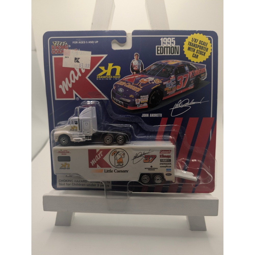 Racing Champions Diecast 1/87 White John Andretti #37 Kmart Transporter